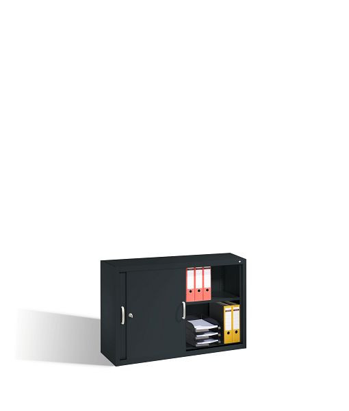 C+P Aufsatzschrank Acurado, H790xB1200xT400mm, Farbe: Schwarzgrau, Bügelgriff, 2 OH, 2045-00 S10091