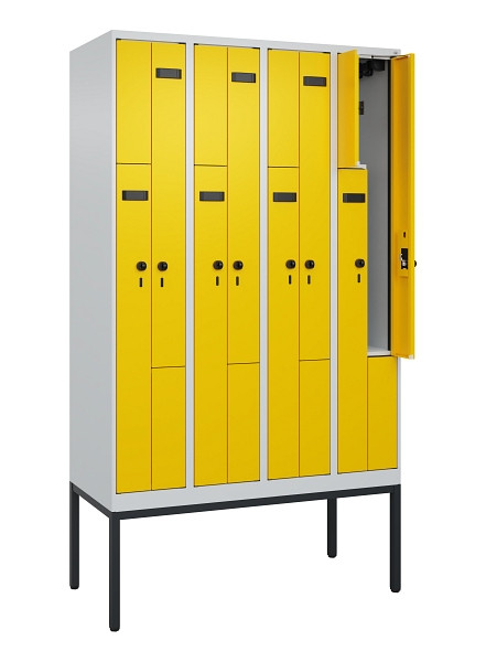C+P Z-Spind Evolo PLUS, Gestell, 8 Fächer, 2120x1200x500mm, 7035/1023, Drehriegel, 0490337-408 S10003