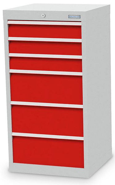 Bedrunka+Hirth Schubladenschrank, R 18-16, Schubladenanzahl: 6, Maße in mm (BxTxH): 530 x 500 x 1019, 40.303