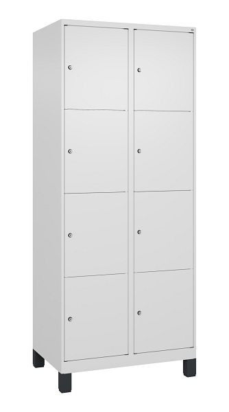 C+P Schließfachschrank Classic PLUS, Füße, 2 Abteile mit je 4 Fächern, 1950x800x500mm, 9016/9016, 080010-224 S10017