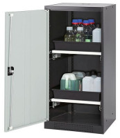 Produktbild von asecos Chemikalienschrank Systema-T CS-52L, Korpus anthrazit, Flügeltüren grau, 2 Tablarauszüge, 208620 asecos Chemikalienschrank Systema-T CS-52L, Korpus anthrazit, Flügeltüren grau, 2 Tablarauszüge, 208620