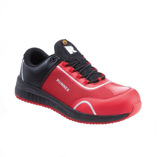 RUNNEX S1PS-ESD-Sicherheitshalbschuhe SportStar, schwarz/rot, Größe: 48, VE: 1 Paar, 5114-48