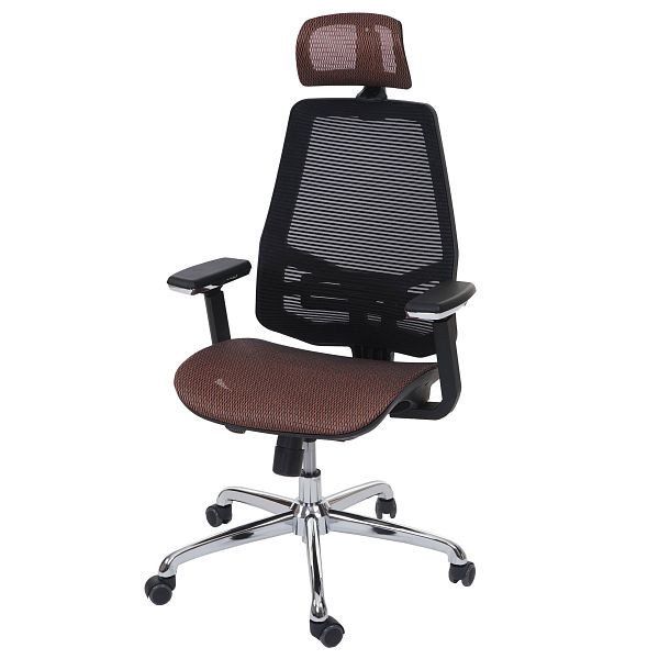 Mendler Bürostuhl HWC-A58, Schreibtischstuhl, Sliding-Funktion Stoff/Textil ISO9001, mandarin/schwarz, 56819