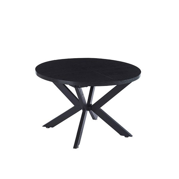 HOME DELUXE Ausziehbarer Esstisch Rund AVENTURA inklusive Sternfuß - 120 x 120 cm Dark Oak, 58363