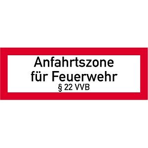 Moedel Anfahrtszone für Feuerwehr § 22 VVB, Alu, 594x210 mm, 57519