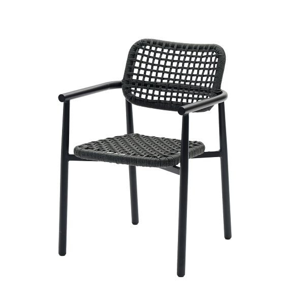 Feros Dante Stapelbarer Sessel inkl. Sitzkissen, Schwarz, 156511