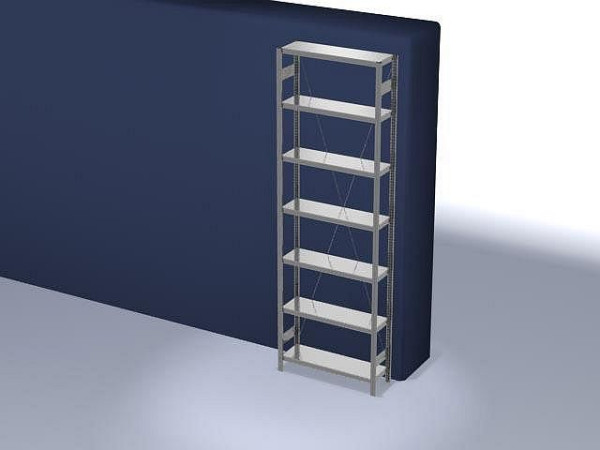 hofe Fachboden-Grundregal, 3000x300x1000 mm, 7 Fachebenen, verzinkt, 220 kg Fachlast, 1700 kg Feldlast, einseitige Bedienung, HZG30310XM