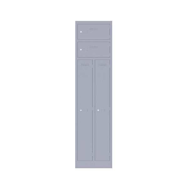 Bisley Garderobenschrank Primary Locker, Garderobenkombination 2 Abteile und 2 Fächern oben, 656 lilac, PLF4545D4656
