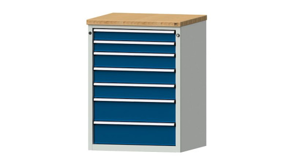 ANKE Werkbänke Schubladenschrank, Modell 3005 V, 765 x 700 x 1020 mm, RAL 7035/5010, BMP 40 mm, 611.009