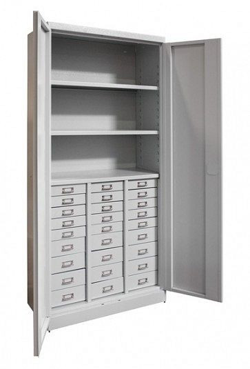 ADB Schubladenschrank SLS, Gesamtabmessungen (B x T x H): 80 x 41 x 179 cm, Korpus: lichtgrau (RAL 7035), pulverbeschichtet, 40648