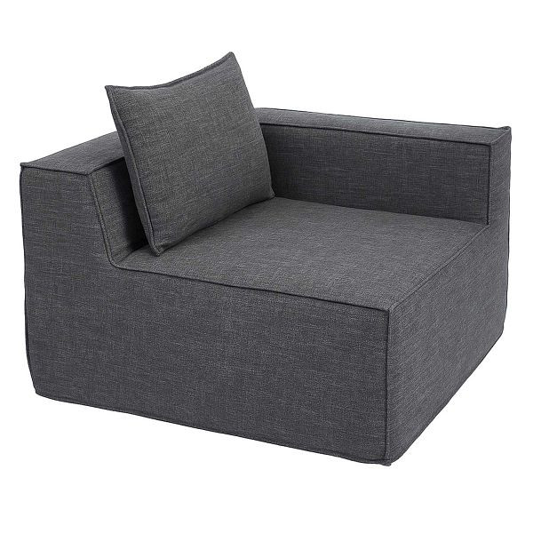 Mendler Eckteil/Zubehör für Sofa HWC-O54, Loungesessel Polstersessel Armlehne, Stoff/Textil (300g/m²) 63x97x97cm, dunkelgrau, 153396