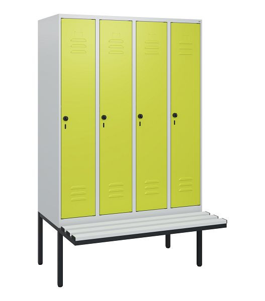 C+P Umkleidespind Classic PLUS, 4 Abteile, 1950x1200x815mm, 7035/0024, Drehriegel, 0800405-40 S10040