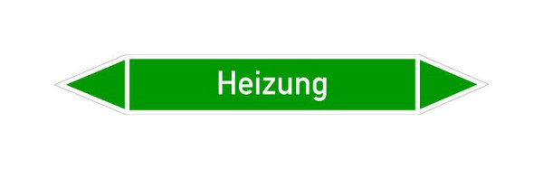 Schilder Klar Rohrleitungskennzeichen Heizung, 33000x90 mm Folie selbstklebend, 101432/90
