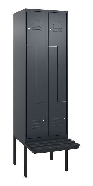 C+P Z-Spind Classic PLUS, Bank, 4 Abteile, 2120x600x815mm, 7016/7016, Zylinderschlösser, 0800437-204 S10057