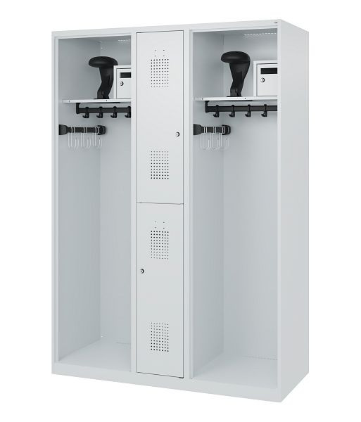 C+P Feuerwehrspind Evolo, Modell MAXI, 2 Abteile, H1850B1300T500 mm, Lichtgrau, 0496015-030 S10003