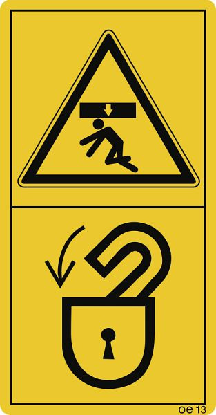 Moedel Der Aufenthalt im Gefahrenbereich ist..., Folie, 88x168 mm, VE: 2 Stück/Bogen, 69534