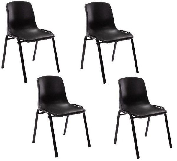 CLP Stapelstuhl Nowra Kunststoff, schwarz, VE: 4 Stück, 316230