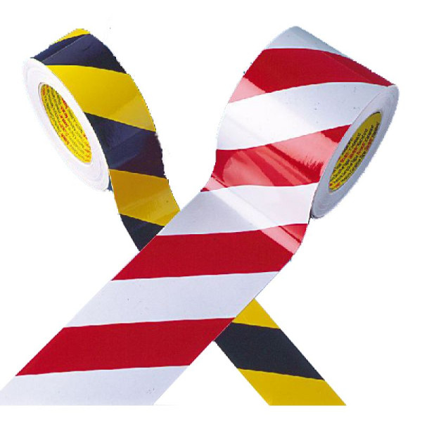 Stein HGS Warnmarkierungsband -3M-Scotchlite- retroreflektierend, 50 mm, rot/weiß, 2 Rollen à 25 m, je 1 x links- und rechtsweisend, 26.0394