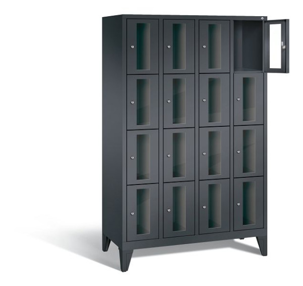 C+P Schließfachschrank Classic, H1850xB1190xT500mm, Farbe: Schwarzgrau, 8010A404 S10014