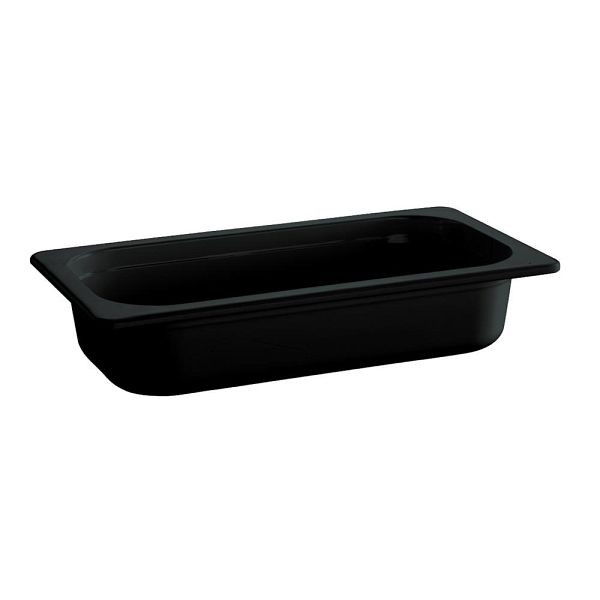 APS GN-Behälter 1/2 "FRIENDLY", aus recyceltem Kunststoff, 32,5 x 26,5 cm, Höhe 6,5 cm, 3,4 Liter, schwarz, 79033