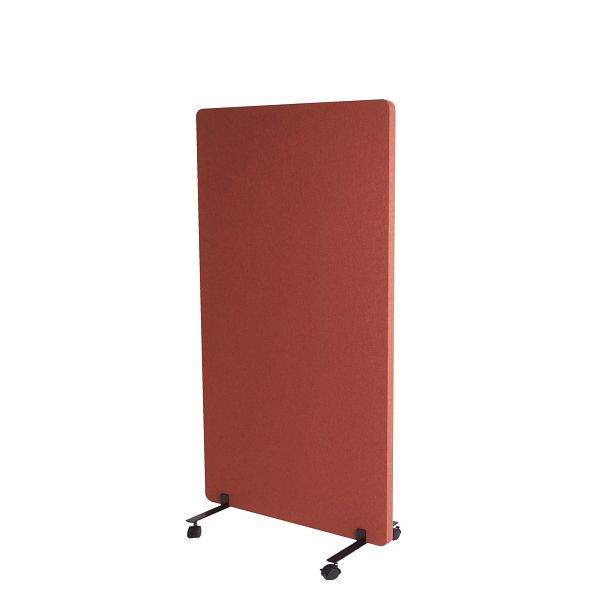 Mendler Akustik-Trennwand HWC-G77, Büro-Sichtschutz Raumteiler Pinnwand, doppelwandig rollbar Stoff/Textil, 147x80cm braun, 79530+71957