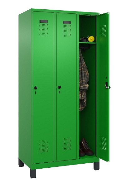 C+P Spind Evolo PLUS, mit Füßen, 3 Abteile, 1950x900x500mm, 6037/6037, Verschluss Drehriegel, Ablageböden 3, 049010-30 S10026
