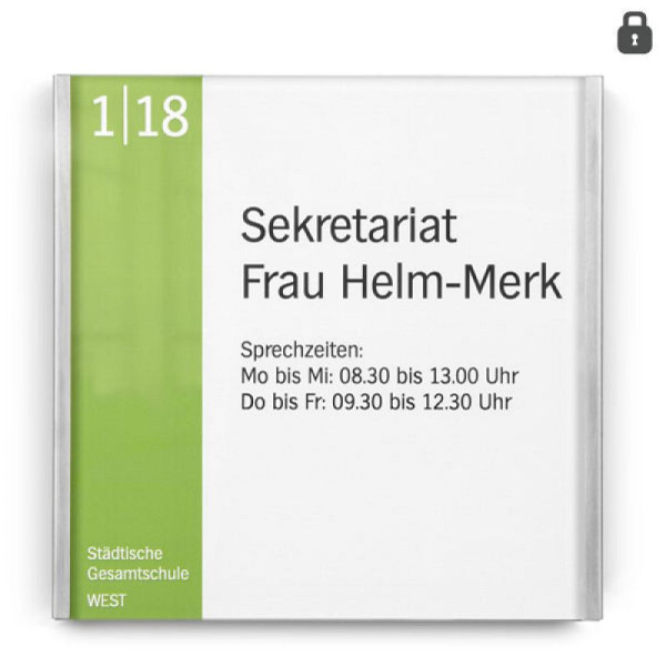 Stein HGS Türschild -Lite Secure-, 118 x 116 mm, lt2005