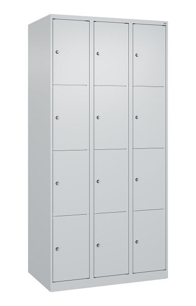 C+P Schließfachschrank Classic PLUS, 3 Abteile mit je 4 Fächern, 1850x900x500mm, 7035/7035, 080000-304 S10008