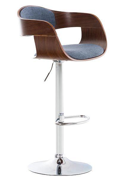 CLP Barhocker Kingston C Stoff, walnuss/blau, 304746