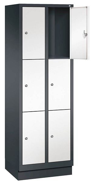 Bedrunka+Hirth Fächerschrank mit 100 mm hohem Sockel, Abteilbreite in mm: 300, Maße in mm (BxTxH): 1190 x 500 x 1800, 06.05.3431
