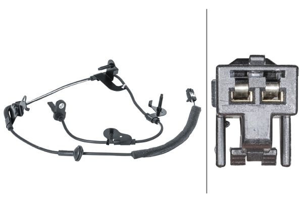 HELLA Sensor, Raddrehzahl, 12V, 2-polig, Kabel: 975mm, mit Halter, 6PU 012 679-751