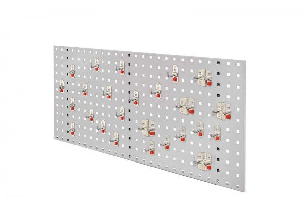 Kappes RasterPlan/ ABAX Lochplatten Einsteigerset 8, RAL 7035, Bestehend aus 1 Lochplatte 1000 mm, 1 ABAX Werkzeughaltersortiment 25-teilig, 3324.08.1013