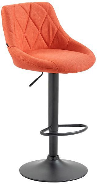 CLP Barhocker Lazio Stoff schwarz, orange, 321778, 4251756486808