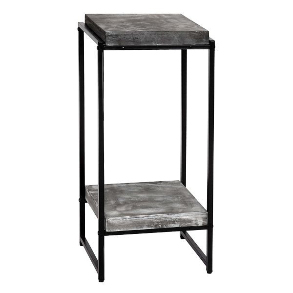 Mendler Blumentisch HWC-K71, Blumenregal Beistelltisch Pflanzregal, MDF Metall, dunkelgrau, 82cm, 96844