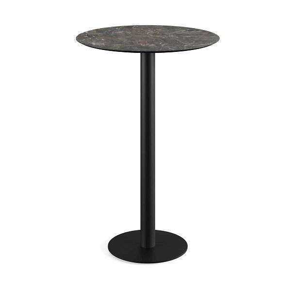 Feros Urban Stehtisch Schwarz gestell + Galaxy Marble HPL Ø70 cm, 130041570