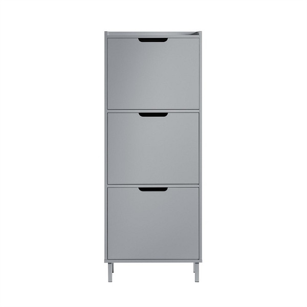SoBuy Schuhschrank mit 4 Türen 50x47x129 cm, Modern, grau, FSR151-H-HG