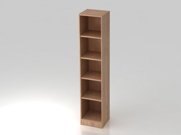 Hammerbacher Regal schmal 5OH mit Sockelblende Nussbaum, 40,6x40x200,4 cm (BxTxH), V6040/N