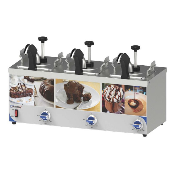 Casselin Saucenspender mit Pumpe und dreifach beheiztem Auslauf, CDSPBC3