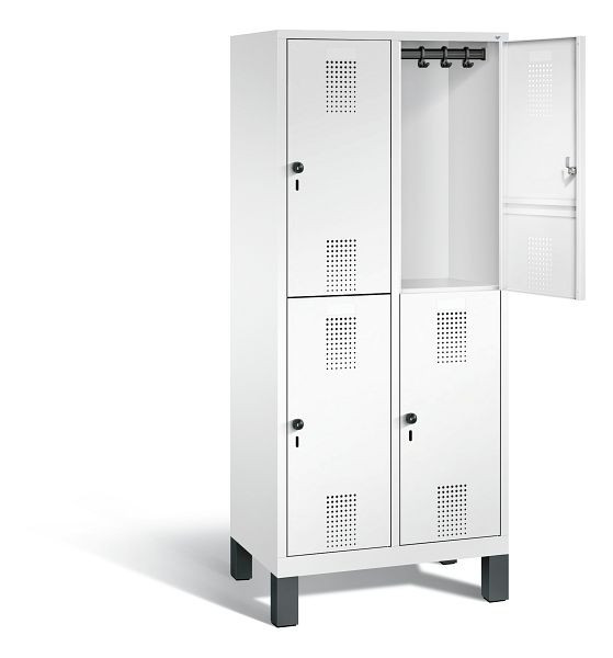 C+P Spind doppelstöckig Evolo, H1850xB810xT500mm, Farbe: Verkehrsweiß, 48310-22 S10204