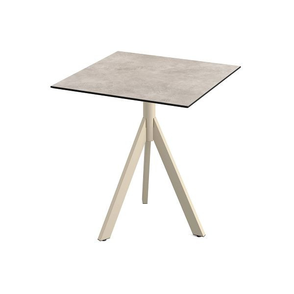 Feros Infinity Tripod Terrassentisch Sand frame + Moonstone HPL Tischplatte 70x70 cm, 140031377
