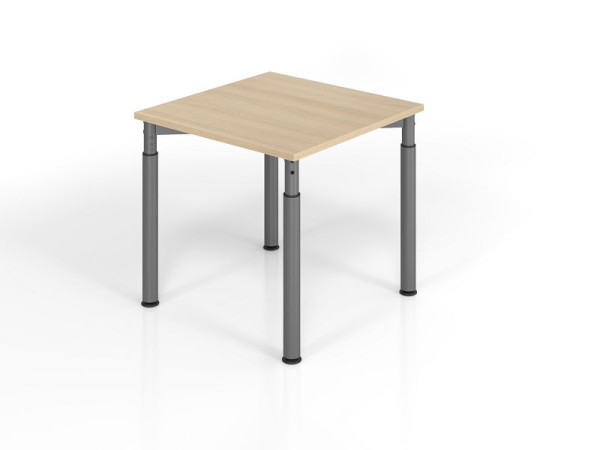Hammerbacher Schreibtisch YS08, 80 x 80 cm, Platte: Eiche, 25 mm dick, ABS-Dickkante, Rechteckform, Graphit, VYS08/E/G