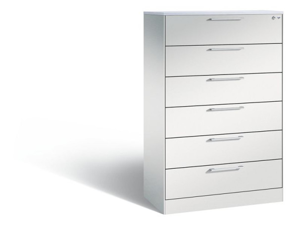 C+P Schubladenschrank Asisto, H1310xB800xT435 mm, Grau/DBS Hellgrau, 146023-623 S10021