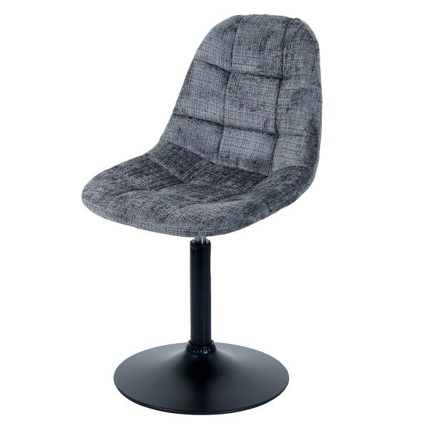 Mendler Esszimmerstuhl HWC-A60, Küchenstuhl Stuhl Drehstuhl, Stahl FSC® Stoff/Textil Chenille (465g/m²), dunkelgrau, 108894