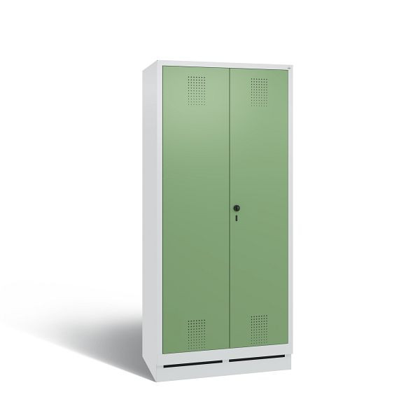 C+P Putzmittel-Spind Evolo, 2 Abteile, H1800xB810xT500 mm, Grau/Resedagrün, 48120-02 S10090