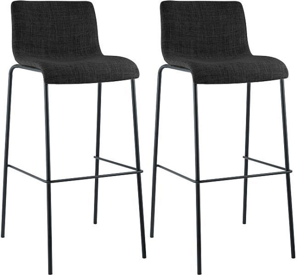 CLP Barhocker Hoover Stoff 4-Fuß Gestell schwarz, dunkelgrau, VE: 2 Stück, 304479