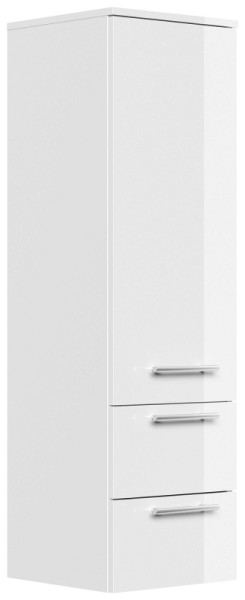 Posseik Hochschrank 120 cm weiss hochglanz mit Glaseinlagen, PHS120CM000002DE