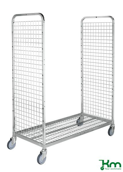 Kongamek Kommissionierwagen Modul 300, 1300 x 625 x 1230 mm, Verzinkt, 4 Lenkrollen, 2 davon mit Bremse, KM300-M12B
