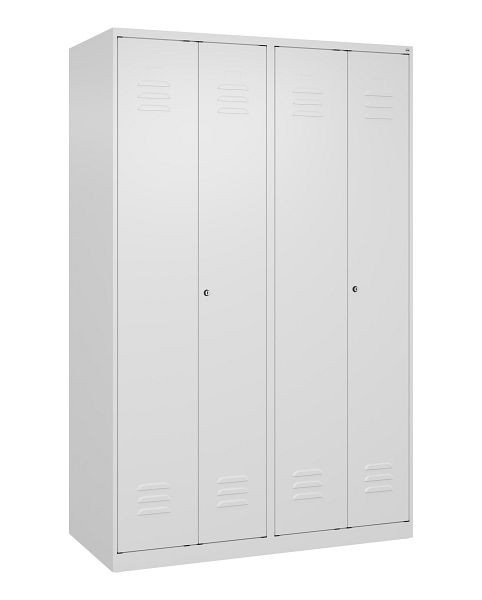 C+P Umkleidespind Classic PLUS SW, 4 Abteile, 1850x1200x500mm, 9016/9016, Zylinderschlösser, 080002-40 S10004