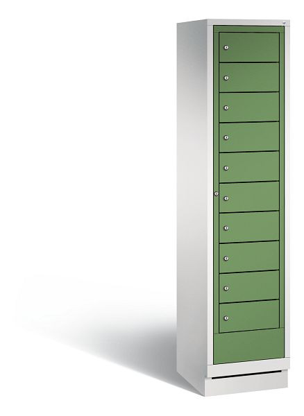C+P Wäsche-Ausgabeschrank Evolo, 1 Abteil, H1800xB420xT500 mm, Grau/Resedagrün, 48160-110 S10023