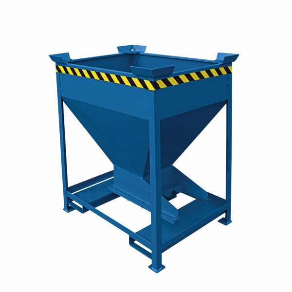 Eichinger Industrie Silobehälter mit Dosier-Schiebeklappe am Auslauftrichter, 600 Liter enzianblau, 20580900000097